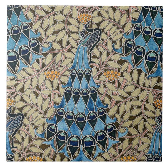 Peacocks, Fish and Seaweed Art Nouveau (Frente)