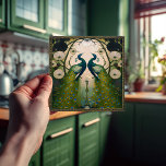 Peacocks Klimt Green Wall Decor Art Nouveau<br><div class="desc">Bem-vindo a CreaTile! Aqui vocês encontrarão designs de azulejo feitos à mão que eu pessoalmente fiz e fiz para vintage azulejos de cerâmica e de argila de porcelana, manchados ou naturais. Eu adoro azulejo e produtos cerâmicos, esperando que você possa transformar sua casa em algo que você gosta de visitar...</div>