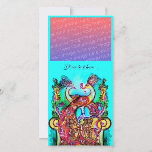 PEACOCKS NO AMOR, azul-vermelho-turquase-verde (Frente)