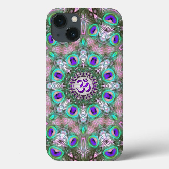 Peacolia Purple Om Symbol iPad Cases (Verso)