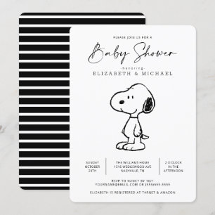 Peanuts Snoopy - Convite ao Chá de fraldas