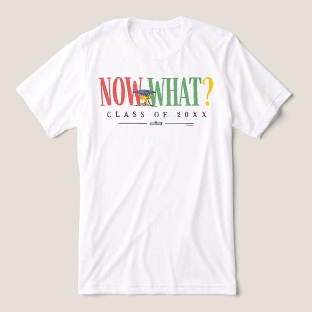 Peanuts Woodstock Now What Graduation Funny Quote (Design frontal)