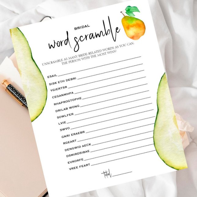 Pear Perfeito - Jogo Bridal Word Scramble (Criador carregado)