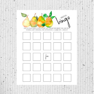 Pear Perfeito - Jogo de Bingo de Chá Bridal/Casal