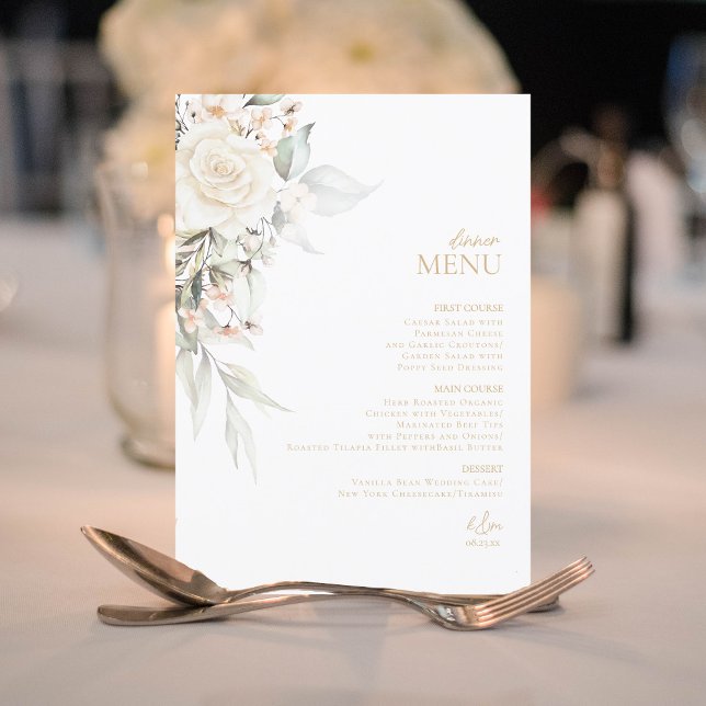 Pearl Blush Floral Elegance Menu ID989 (Criador carregado)
