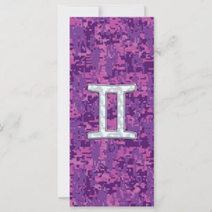 Pearl Like Gemini Zodiac Sign on Digital Camo