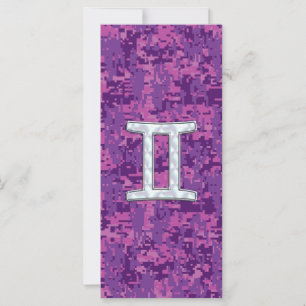 Pearl Like Gemini Zodiac Sign on Digital Camo