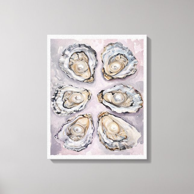 Pearlescent Oyster Art Canvas Wall Art Decor  (Frente)