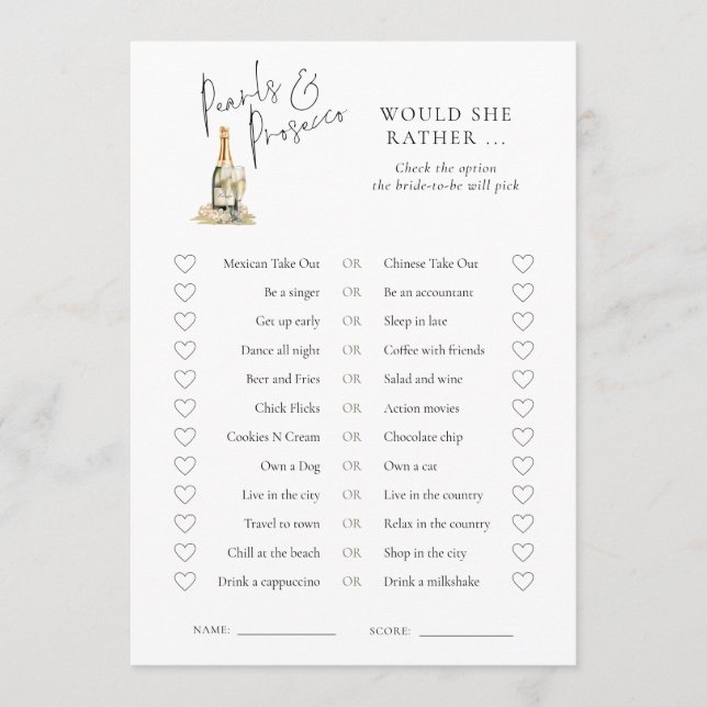 Pearls Ela Teria Um Cartão De Jogo De Preferencial (Frente)