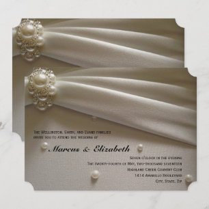 Pearls Ivory Cream Convite Para Casamento