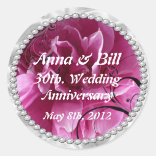 Pearls & Pink Floral Swirls - Guarde o adesivo de