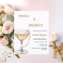 Pearls Prosecco bolha o convite de aniversário