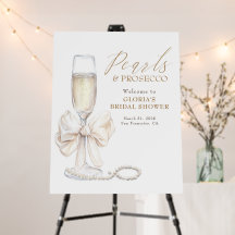 Pearls & Prosecco Bridal Shower Welcome Sign