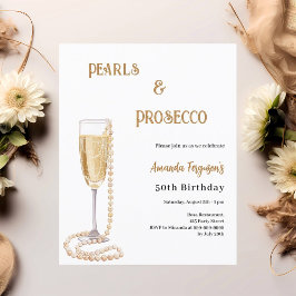 Pearls Prosecco - convite de aniversário
