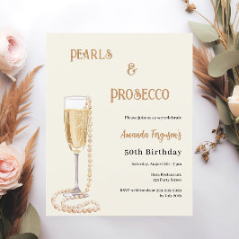 Pearls Prosecco - convite para o aniversário de ou