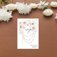 Pearls & White Floral w RSVP de Refeições