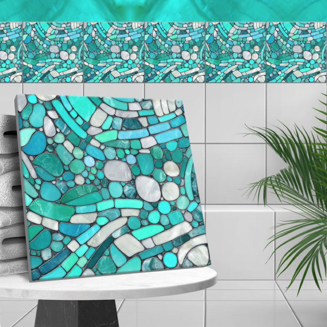 Pebbles Mosaic Art - Aquamarine e Pérola (Criador carregado)