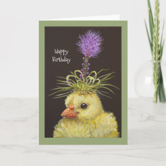 Peça com cartão de aniversário do liatris