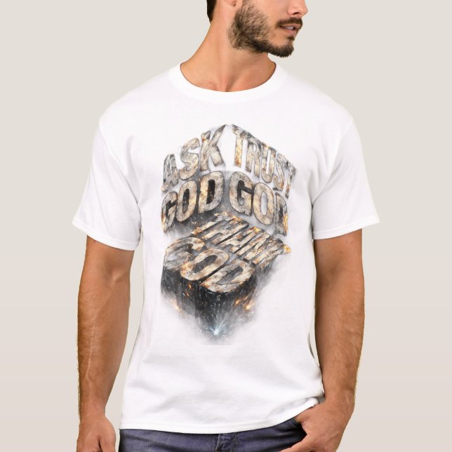 Peça, Confie, Agradeça a Deus – Camiseta Fé Metáli (Frente)