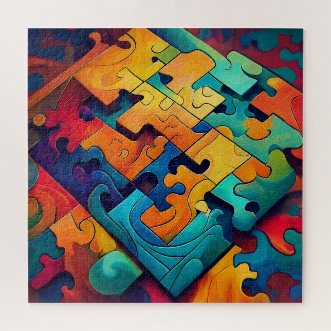 Peças de Quebra-Cabeça Abstratas (Horizontal)