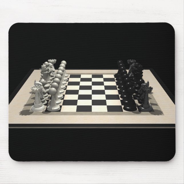 Peças de xadrez e de xadrez: Mousepad (Frente)