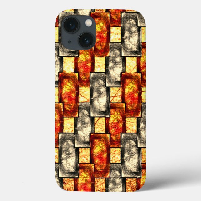 Peças retangulares gravadas bege e alinhada averme (Verso)