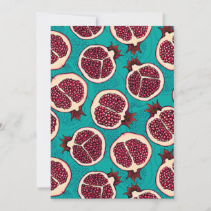 Pedaços de romã em turquesa