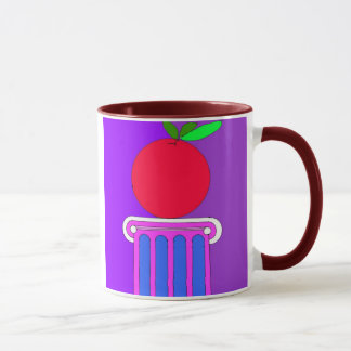 pedastal com caneca da maçã