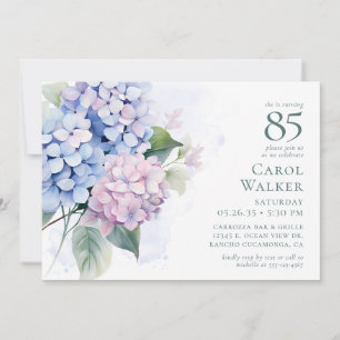 Pedido de Cartão de Aniversário do 85º Hydrangeas