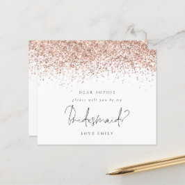 Pedido de Dama de Honra com Brilho em Rose Gold Ec