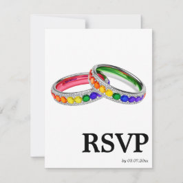 🌈  Pedido de música Cartão de RSVP Arcos Íris LGB