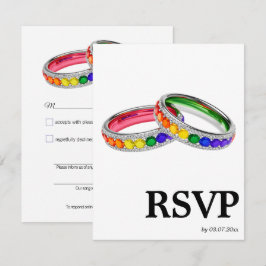 🌈 Pedido de música Cartão de RSVP Arcos Íris LGB