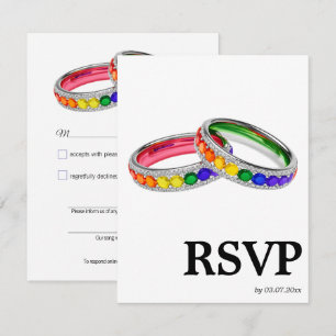 🌈 Pedido de música Cartão de RSVP Arcos Íris LGB
