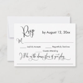 Pedido de Música em Caligrafia Preto e Branco RSVP