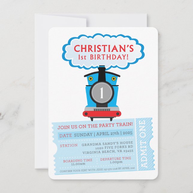 PEDIDO PERSONALIZADO Convite de trem de 1º anivers (Frente)
