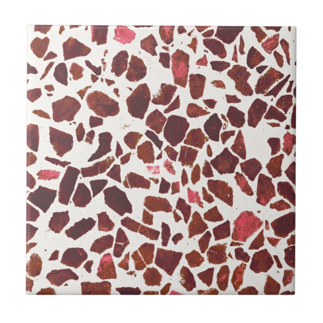 Pedra Vermelha Abstrato Cherry Red Marble Modern T (Frente)