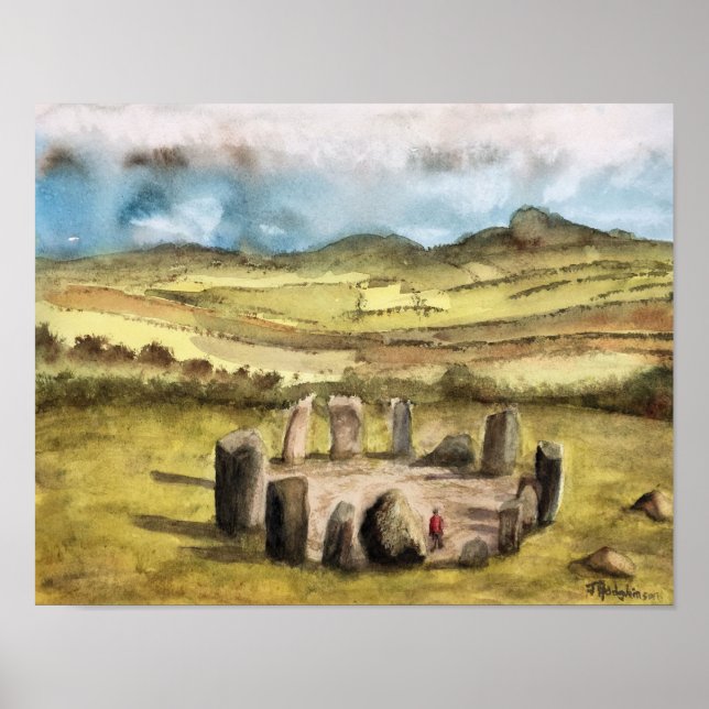 Pedras Antigas, Irlanda, Watercolor, poster (Frente)