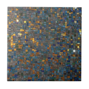 Pedras de Mosaico em Azul e Dourado