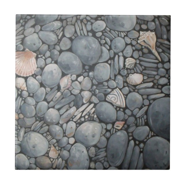 Pedras de Praia Conchas Pebbles Rochas Pintura (Frente)