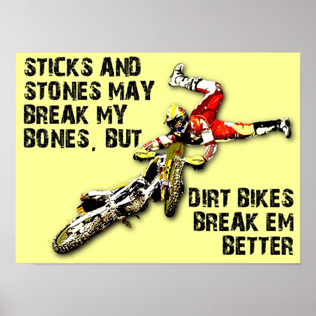 Pedras E Pedras Camadas Motocross Poster Engraçado (Frente)