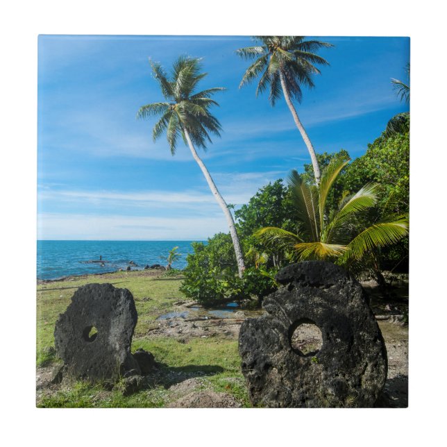 Pedras Rai na Ilha Yap (Frente)
