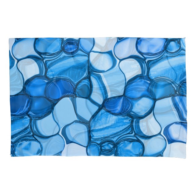 Pedras redondas em tons semelhantes ao azul real (Frente-Esquerda)