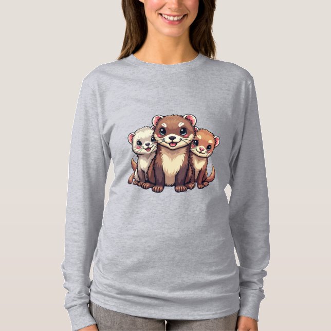 Peek-a-Boo Ferret Sob Camisa De T Em Aberto (Frente)