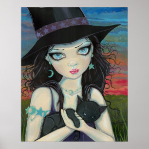 Peekaboo Witch e Cat Poster
