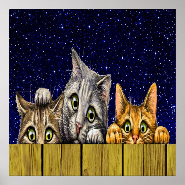 Peeking Cats Poster (Frente)