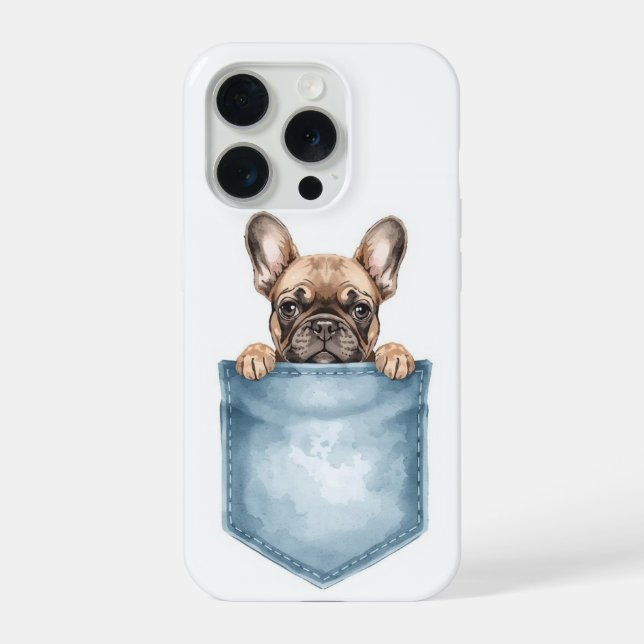 Peeking French Bulldog Pocket Phone Case (Verso)