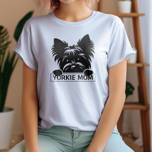 Peeking Yorkie Black Silhouette Yorkie Mãe