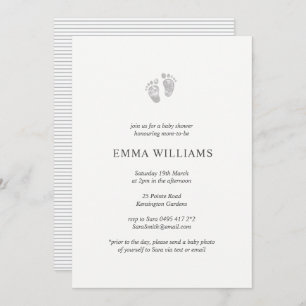 Pegada do Convite Neutro para Chás de fraldas do G