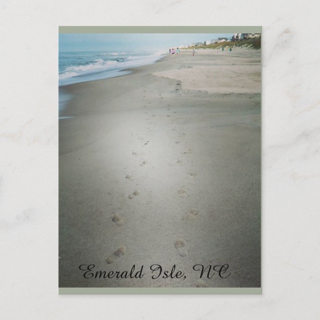 Pegadas ao longo do cartão postal da borda d'água (Frente)