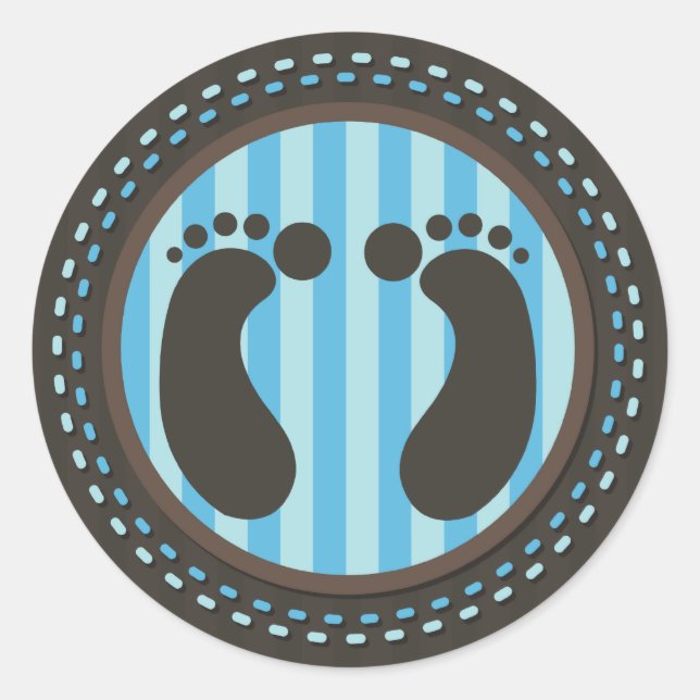 Pegadas de Bebê - Azul - Adesivos (Frente)